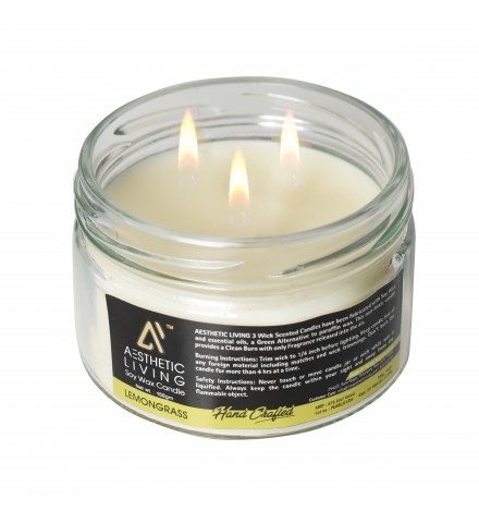 3-Wick Lemongrass Soy Wax Candle